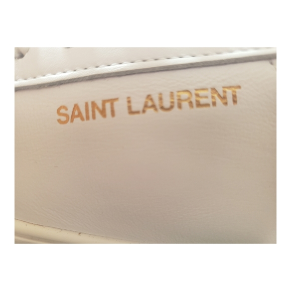 Saint Laurent Andy Low Top Logo SL Lace Up Sneakers - Picture 2 of 8